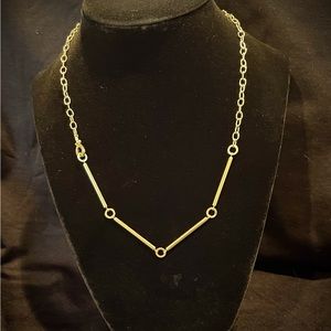 Yellow Gold Bar and Chain Necklace